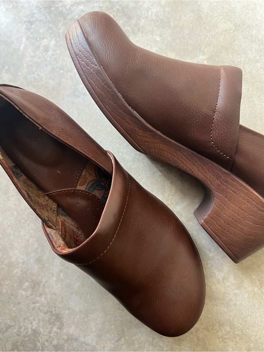 b.o.c. Brown Slip-On Clog Mules